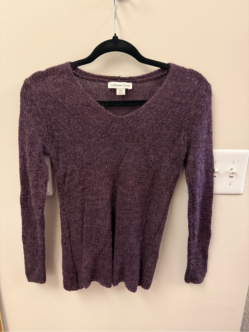 purple knit sweater